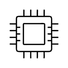 processor chip cpu icon, processor chip cpu line art - simple line art of processor chip cpu, perfect for processor chip cpu logos and icons