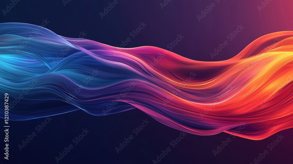 Poster vibrant abstract waves of color blend seamlessly against a dark backdrop, creating a dynamic and eye