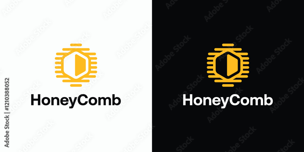 Aufkleber honeycomb line vector logo design with modern and simple abstract style.