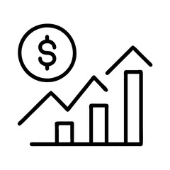 profit icon, profit line art - simple line art of profit, perfect for profit logos and icons