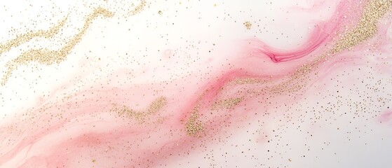 Fototapeta premium Pink and white gradient with soft golden sparkles Valentine's day Background