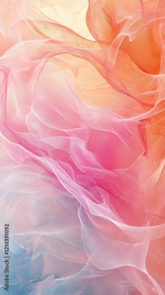Poster swirling pastel fractals create a serene visual experience for calming backgrounds. generative ai