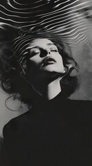 Submerged in Thought: A Black and White Surreal Portrait