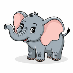 Fototapeta premium Adorable Cartoon Elephant Illustration