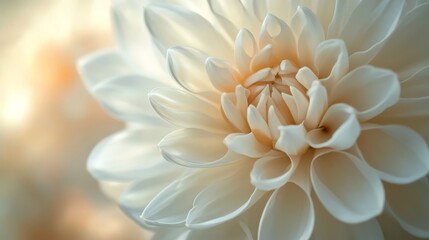 Detailed macro shot of a delicate white flower in soft light
