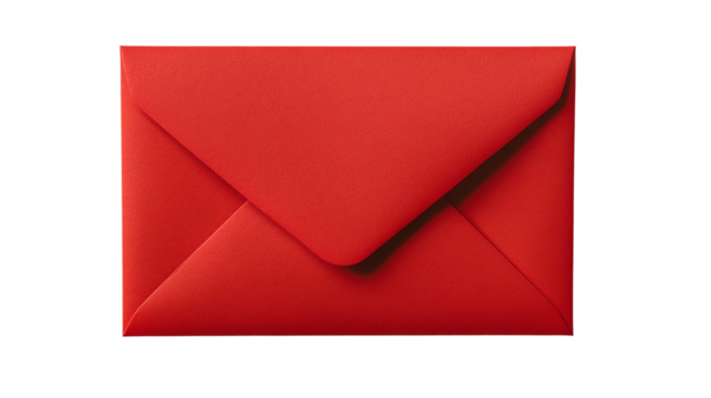 A vibrant red envelope for communication.