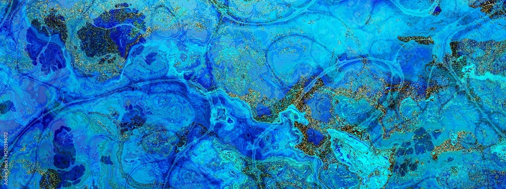 Aufkleber An EyeCatching Abstract Blue Fluid Background Featuring Organic Patterns and Textures
