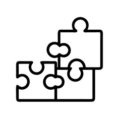 puzzle piece skill matching icon, puzzle piece skill matching line art - simple line art of puzzle piece skill matching, perfect for puzzle piece skill matching logos and icons