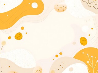 Fototapeta premium Abstract Beige and Yellow Organic Shapes Design