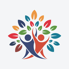 illustration of a group of people holding hands