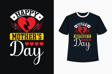 Happy Mother's Day Hand Lettering on a Transparent Lettering Card with Hand-Drawn Heart Mom and baby. Mother's Day text. stock illustration