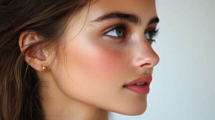 Fototapeta premium Captivating Close-Up of a Young Woman's Beauty