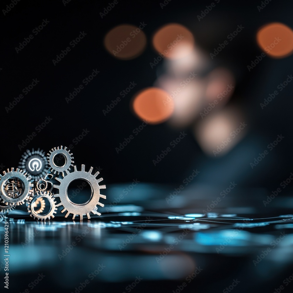 Poster automation solutions showcase industrial workshop visual content technological environment close-up 