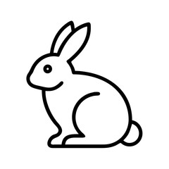 rabbit icon, rabbit line art - simple line art of rabbit, perfect for rabbit logos and icons
