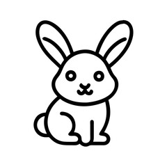 rabbit icon, rabbit line art - simple line art of rabbit, perfect for rabbit logos and icons