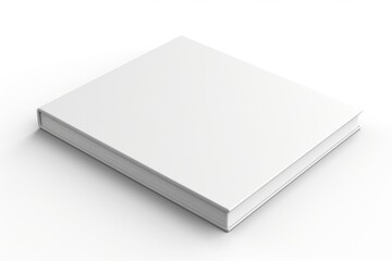 Blank Hardcover Book Mockup Isolated on White Background. 3D Rendering of Blank Booklet Cover for Catalog, Magazine or Journal