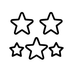 rating stars icon, rating stars line art - simple line art of rating stars, perfect for rating stars logos and icons