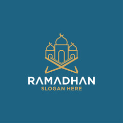 Ramadan month logo concept, collection of Islamic logos for the month of Ramadan