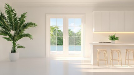 Fototapeta premium Beginners cooking class in a bright kitchen soft light environment eye-level view welcoming atmosphere