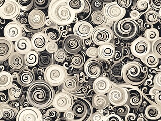 Abstract swirling monochrome pattern design art