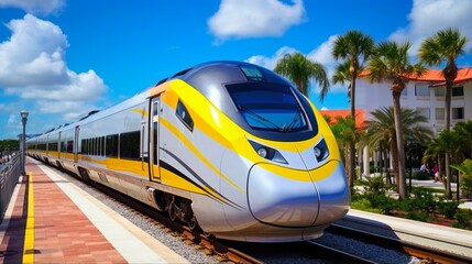 Brightline Train Station in West Palm Beach, Florida, USA - Travel in Style and Comfort