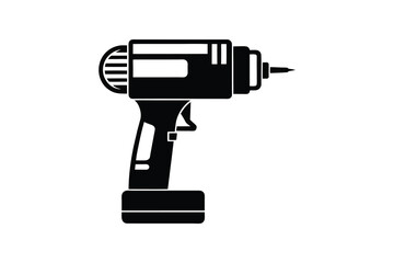 Drill silhouette vector illustration, power tool  
