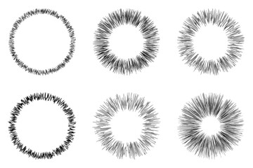 ギザギザ　インパクト　集中線　フレーム　黒線　白塗り　セット