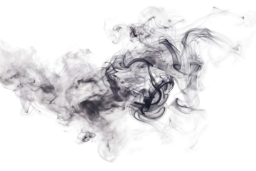 Mystical Swirling Smoke Cloud for Artistic Background Effects Isolated on Transparent Background