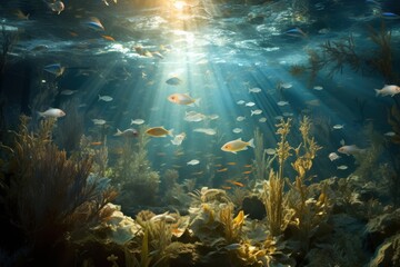 Fototapeta premium Underwater ecosystem sunlight outdoors