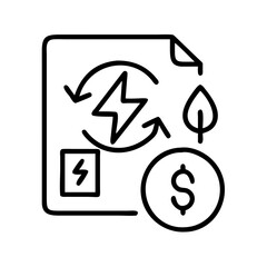 renewable energy policy icon, renewable energy policy line art - simple line art of renewable energy policy, perfect for renewable energy policy logos and icons