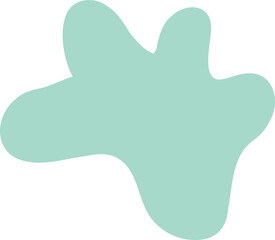 A digital illustration of an abstract, organic blob shape in a calming mint green color