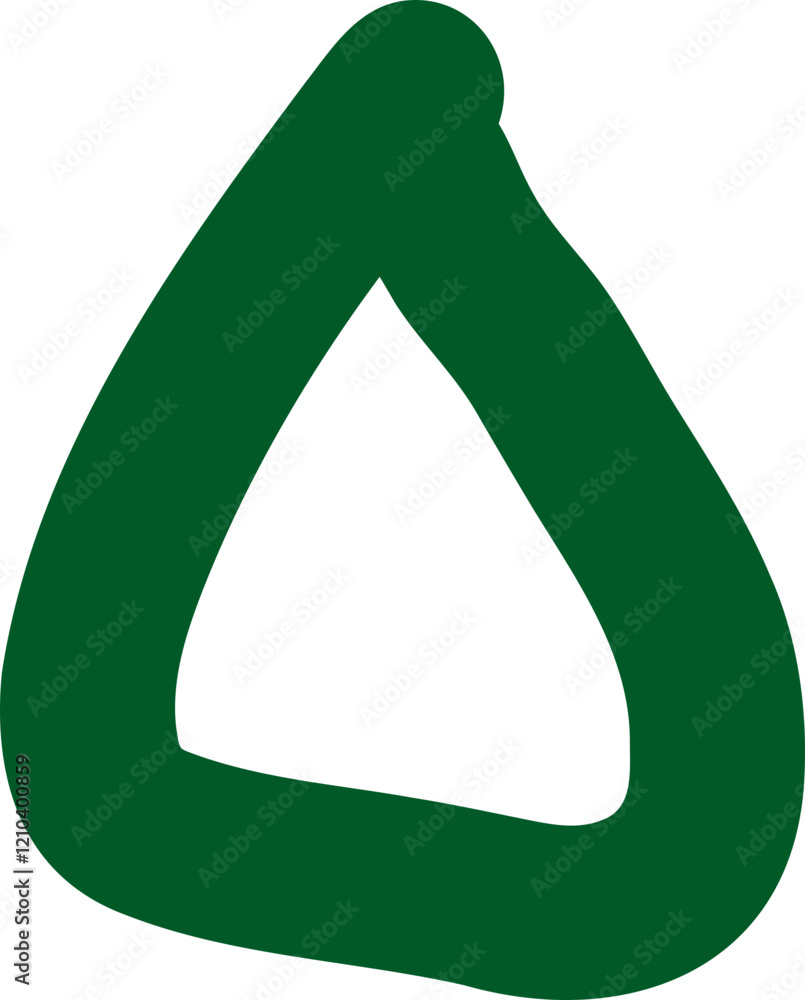 Poster an abstract green blob shape with an organic aesthetic. simple yet visually striking design.