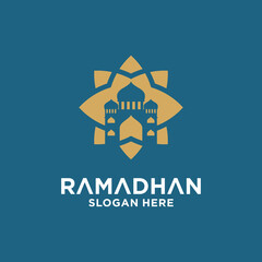 Ramadan month logo concept, collection of Islamic logos for the month of Ramadan