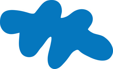 A striking abstract blue blob shape, showcasing a modern and artistic design.