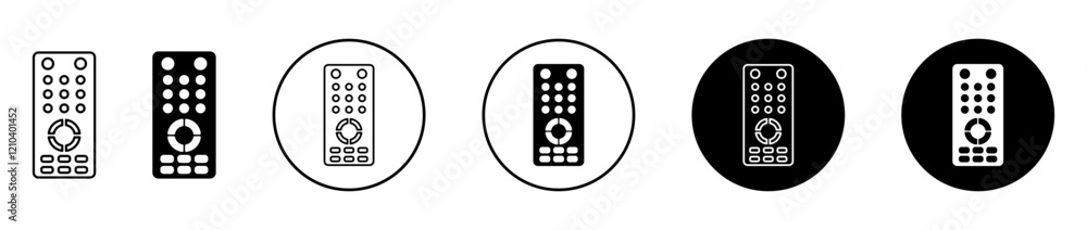 Poster intercom icons set in black filled and stroke line style