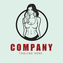 Silhouette of a sexy girl logo	