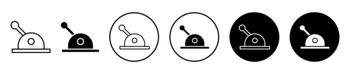 Lever icons set in black filled and stroke line style