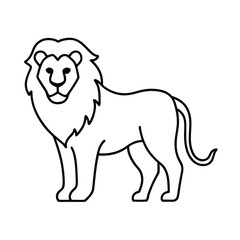 Lion Line Art Vector Illustration and Lion Outline Drawing