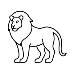 Lion Line Art Vector Illustration and Lion Outline Drawing