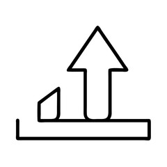 rising arrow icon, rising arrow line art - simple line art of rising arrow, perfect for rising arrow logos and icons