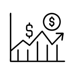 rising prices icon, rising prices line art - simple line art of rising prices, perfect for rising prices logos and icons