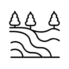 river icon, river line art - simple line art of river, perfect for river logos and icons