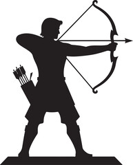 Archer icon silhouette vector with white background
