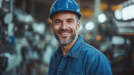 Fototapeta premium Factory Supervisor Overseeing Operations at Control Panel with Multiple Screens Displaying Metrics