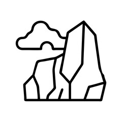 rock formation icon, rock formation line art - simple line art of rock formation, perfect for rock formation logos and icons