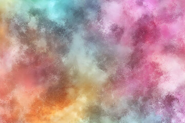 Fototapeta premium Abstract colorful watercolor background, pastel hues, textured, mottled, paint splatters, grunge, artistic, design element, vibrant, soft, dreamy, ethereal, fantasy.