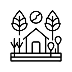 rural development icon, rural development line art - simple line art of rural development, perfect for rural development logos and icons