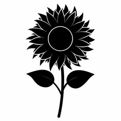 Sunflower Shine black silhouette vector