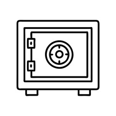 safe box icon, safe box line art - simple line art of safe box, perfect for safe box logos and icons