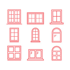 Simple window icons set illustration isolated. Premium quality symbol. Vector sign for mobile app and web sites.